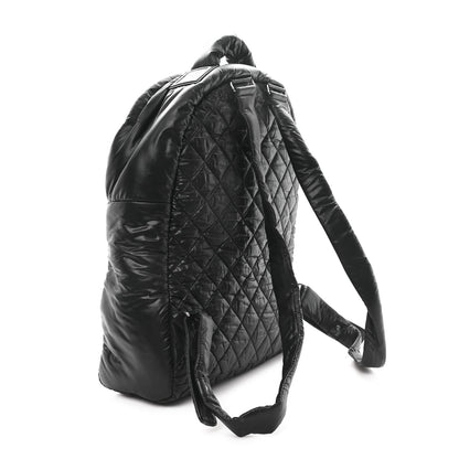 Quilted Nylon Backpack - Black