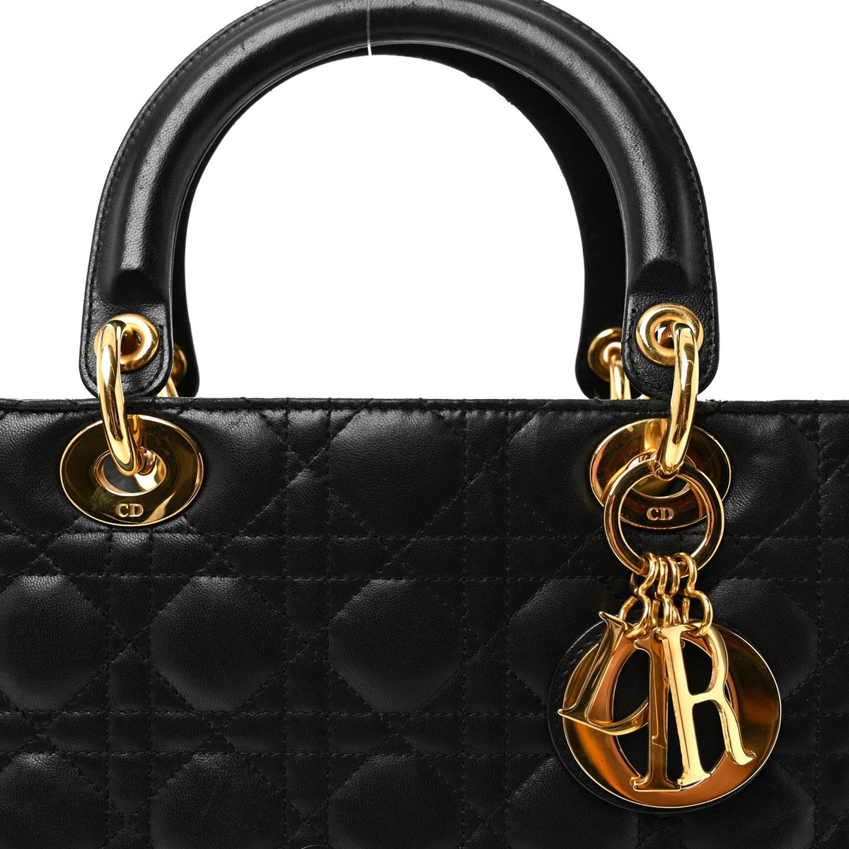 Large Lambskin Handbag - Black