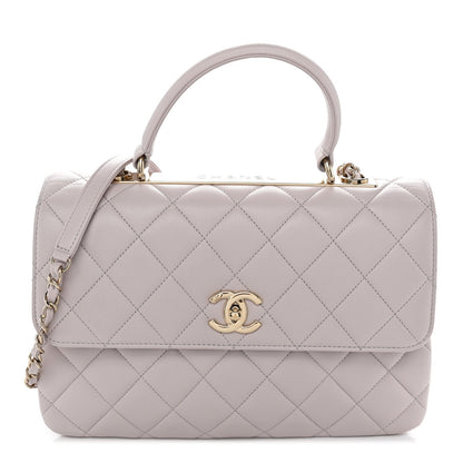 Medium Quilted Lambskin Flap Shoulder Bag - Pink
