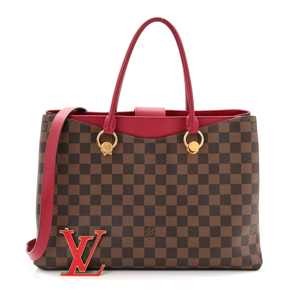 Damier Ebene Lv Riverside Lie De Vin Handbag