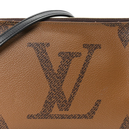 Reverse Monogram Giant Double Zip Pochet Handbag