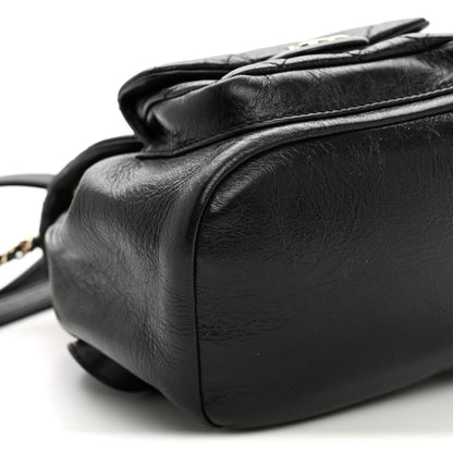 Small Quilted Calfskin Backpack - Black