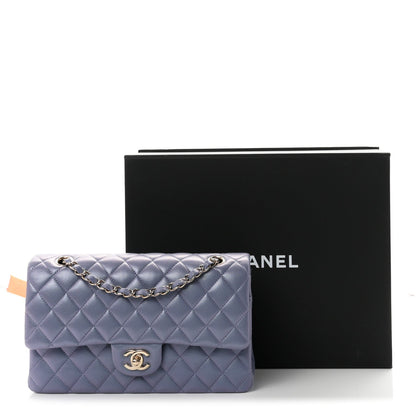 Medium Quilted Lambskin Flap Shoulder Bag - Purple