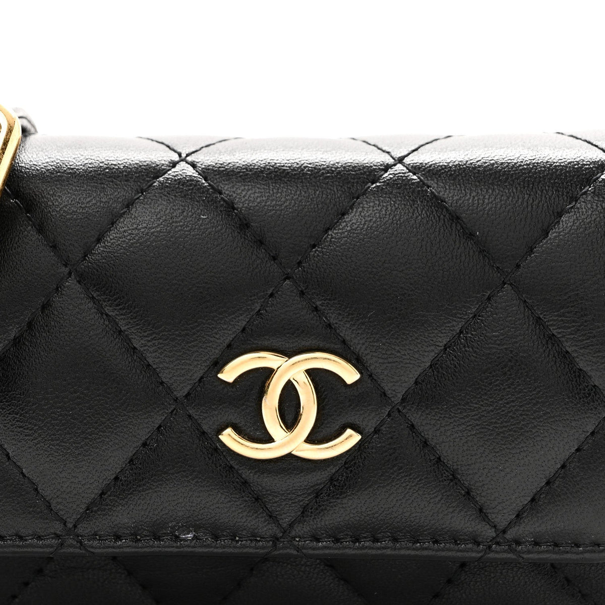 Mini Quilted Lambskin Belt Bag - Black