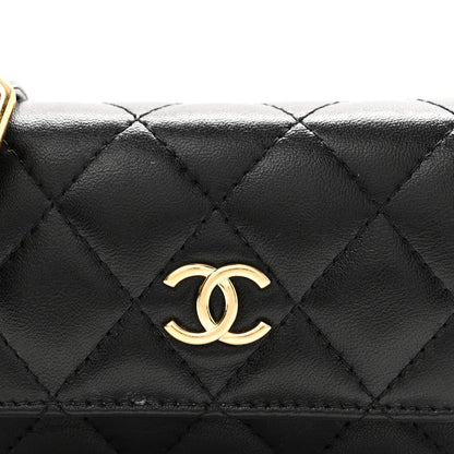 Mini Quilted Lambskin Belt Bag - Black