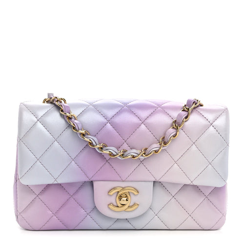 Mini Quilted Lambskin Flap Shoulder Bag - Tan