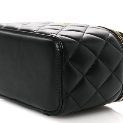 Small Quilted Lambskin Handbag - Black