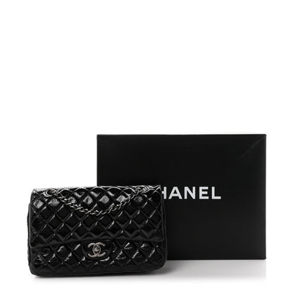 Medium Quilted Flap Shoulder Bag - Black