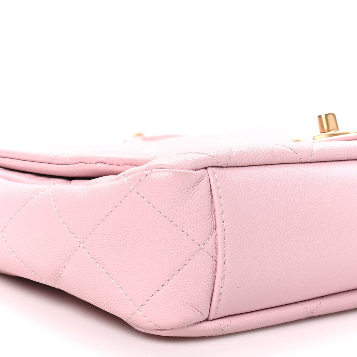 Medium Quilted Caviar Flap Shoulder Bag - Pink
