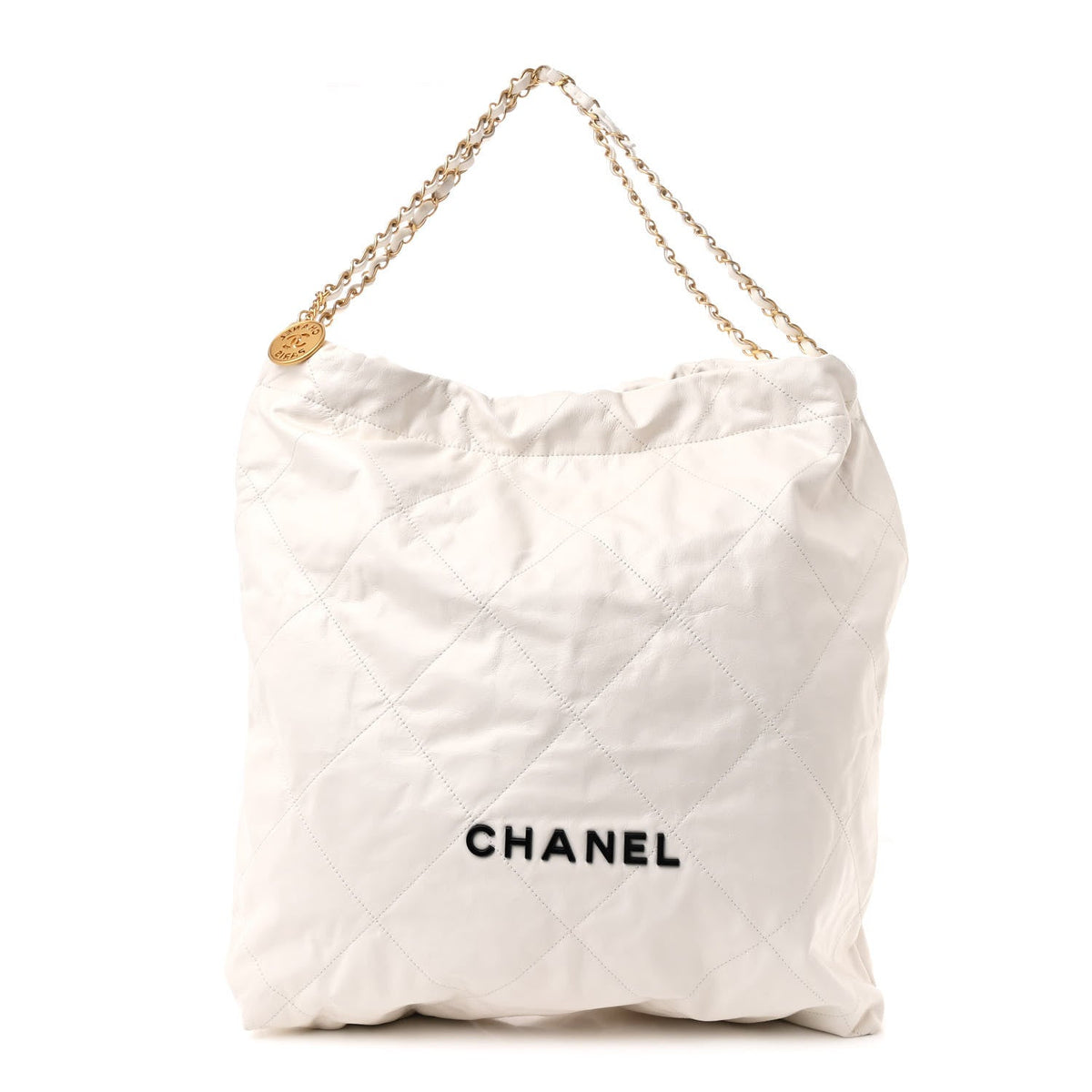 Large Quilted Calfskin Handbag - White