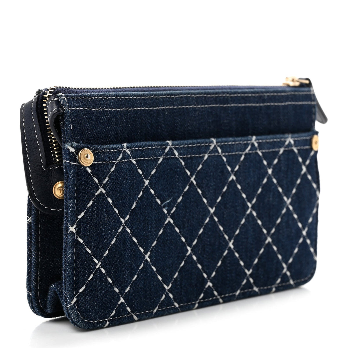 Quilted Clutch Bag - Blue