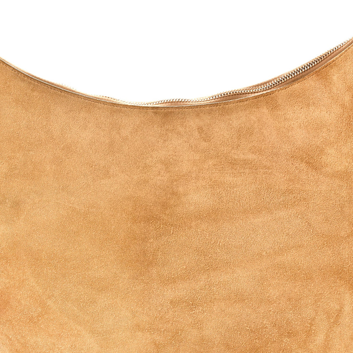 Large Calfskin Suede Shoulder Bag - Beige