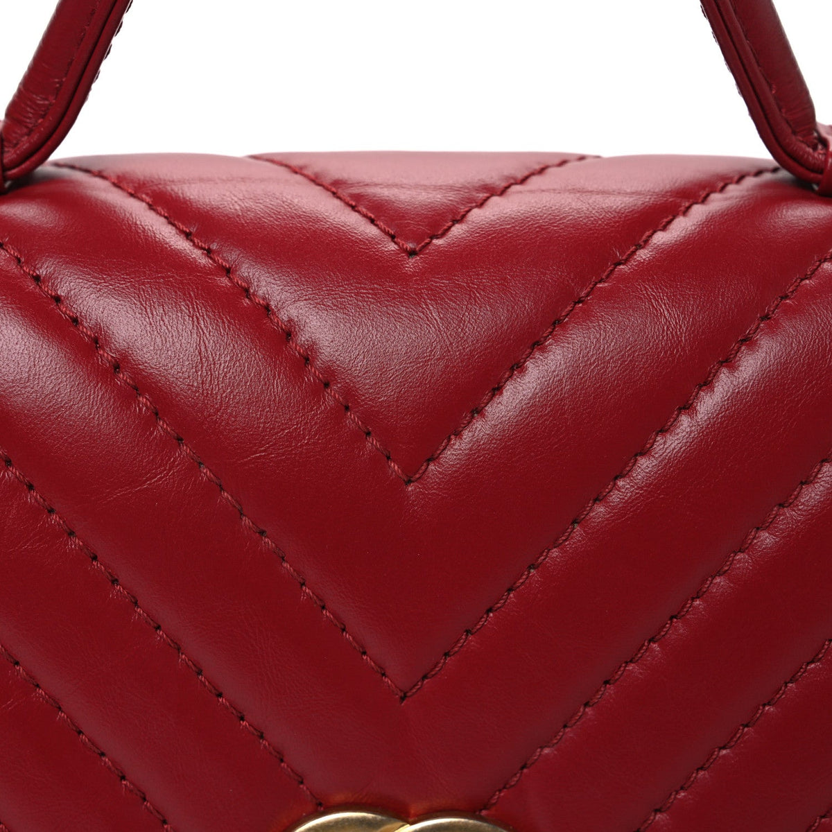 Quilted Calfskin Flap Shoulder Bag - Red