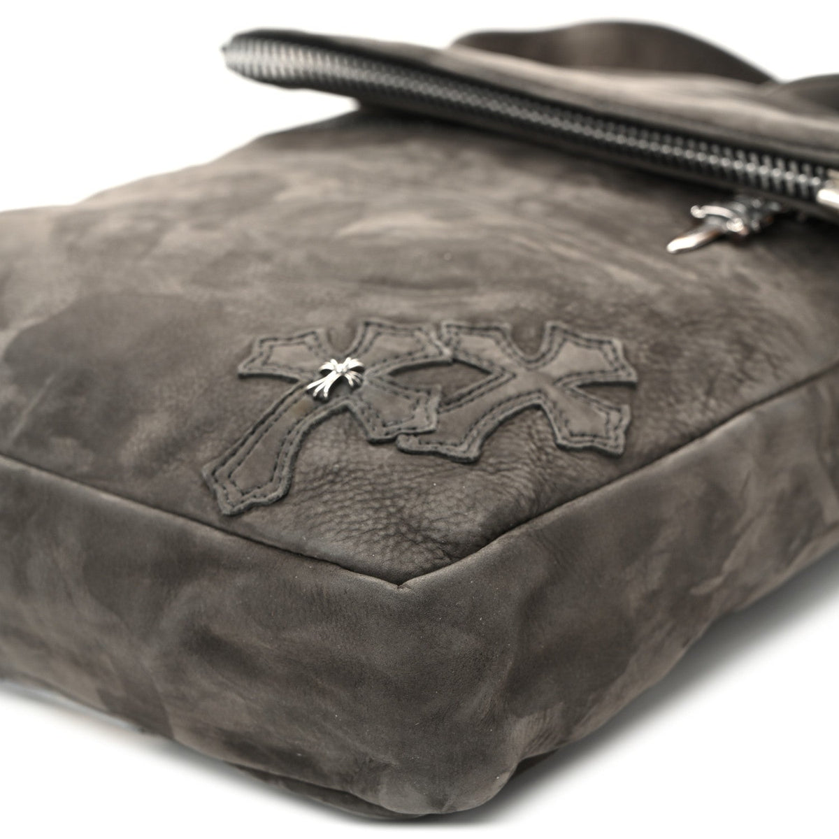 Calfskin Suede Crossbody Bag - Black