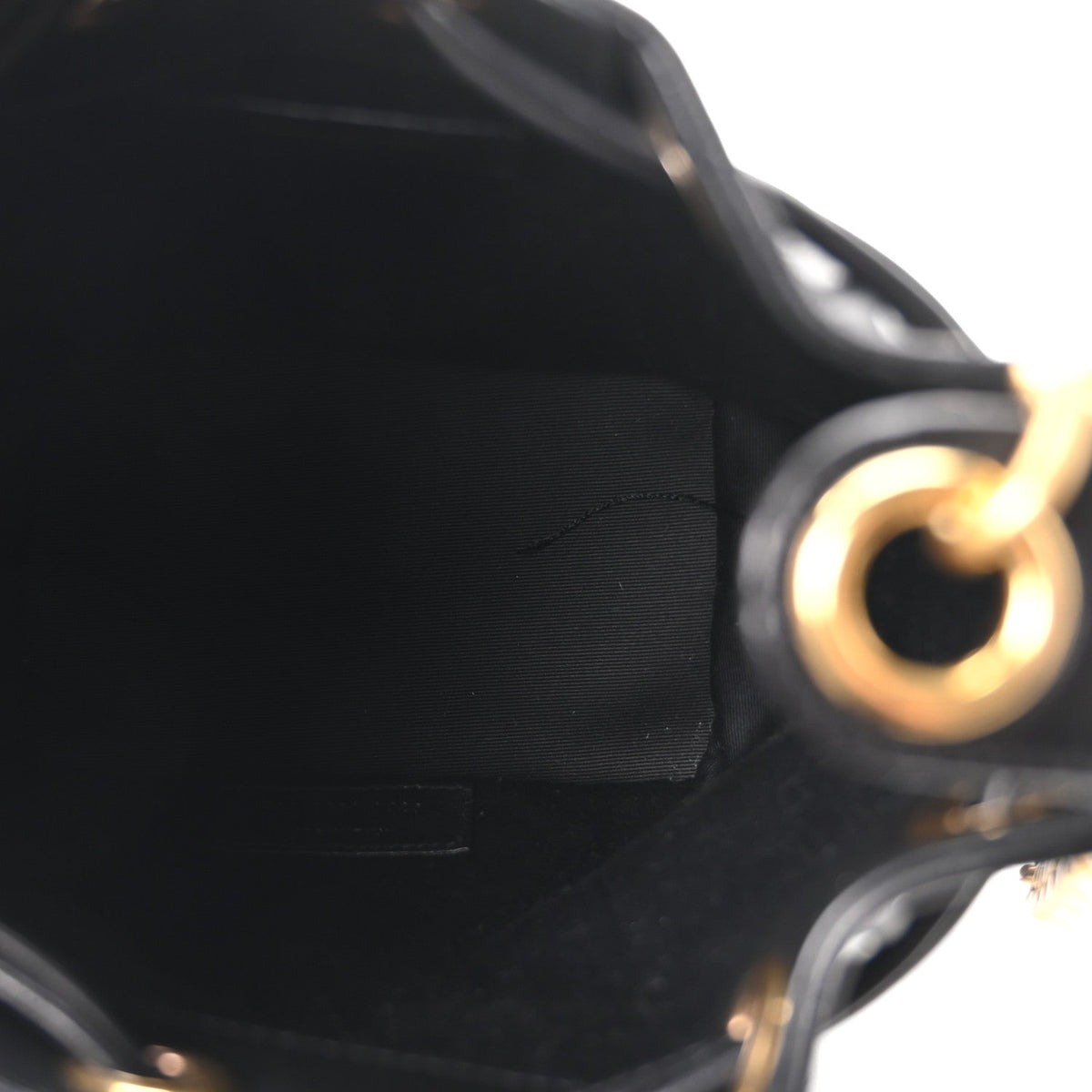 Small Quilted Lambskin Bucket Bag - Black
