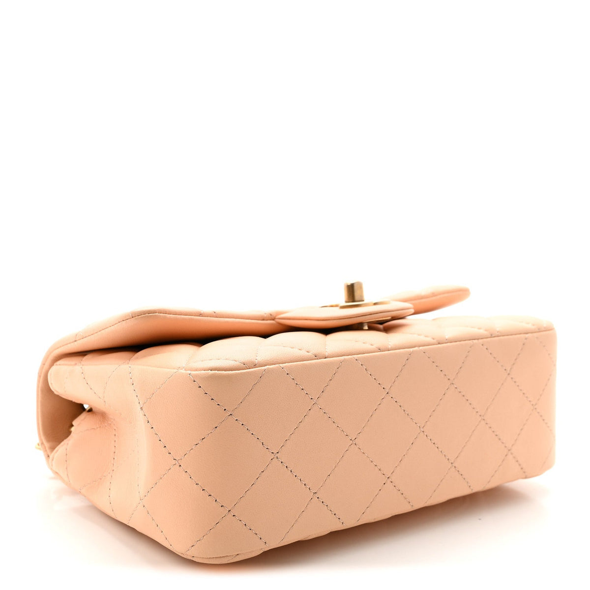 Mini Quilted Lambskin Flap Shoulder Bag - Tan