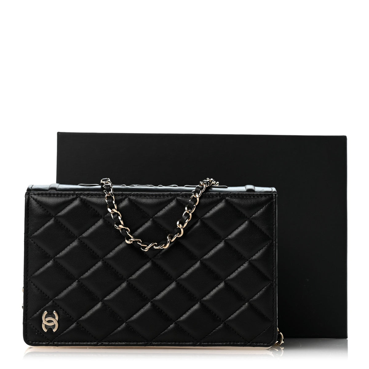 Quilted Lambskin Wallet Bag - Black