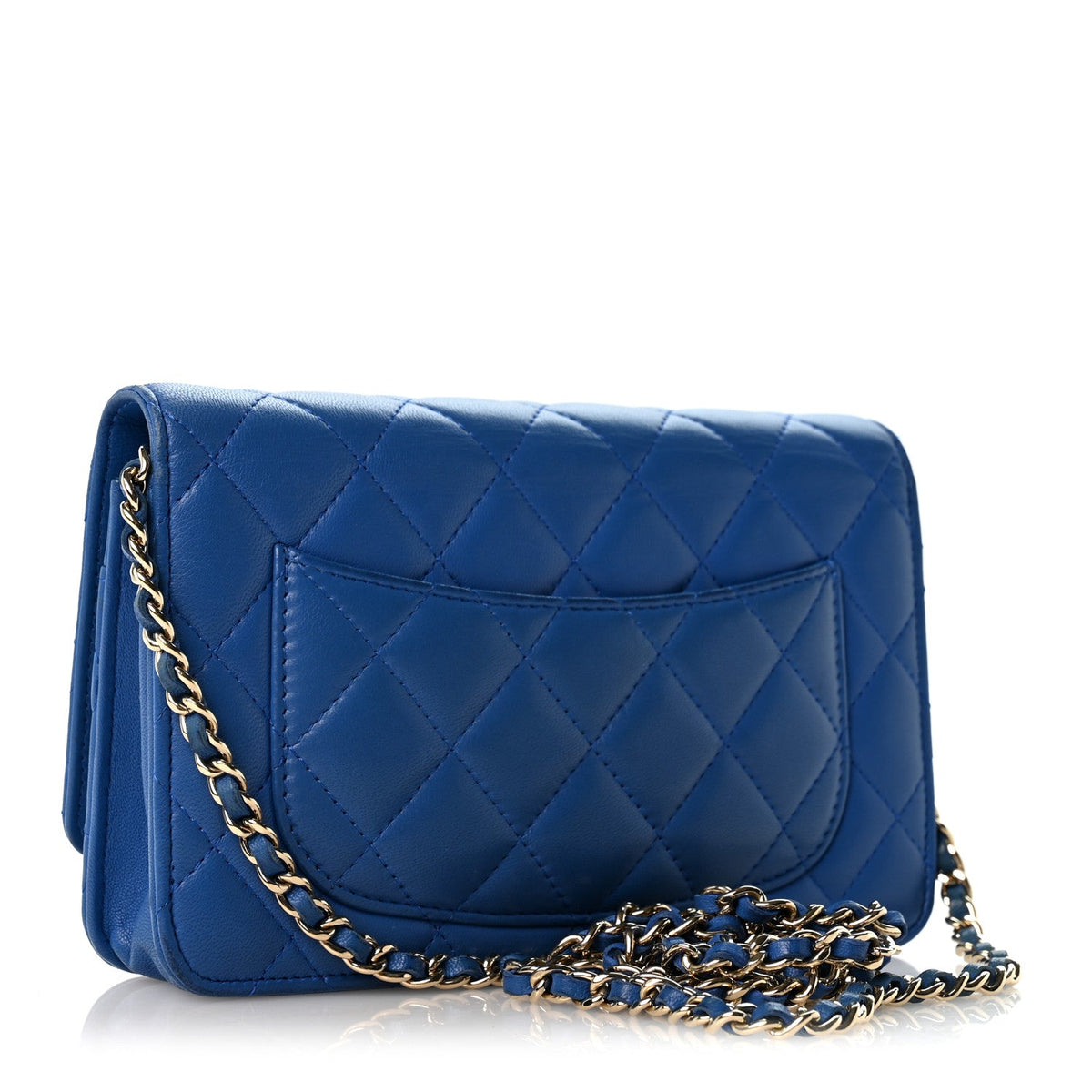 Quilted Lambskin Wallet Bag - Blue