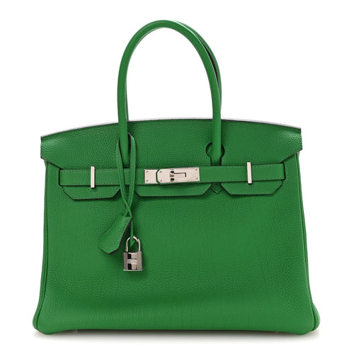 Taurillon Clemence Birkin 30 Menthe Handbag