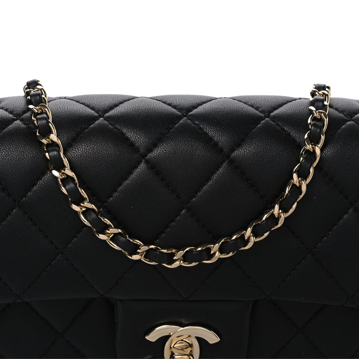 Mini Quilted Lambskin Flap Shoulder Bag - Tan