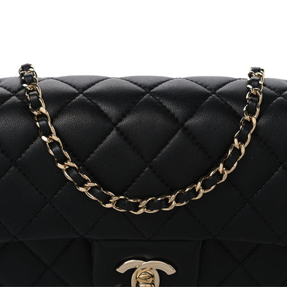 Mini Quilted Lambskin Flap Shoulder Bag - Tan