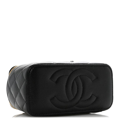 Quilted Caviar Handbag - Black