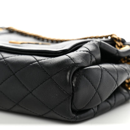 Mini Quilted Lambskin Handbag - Black