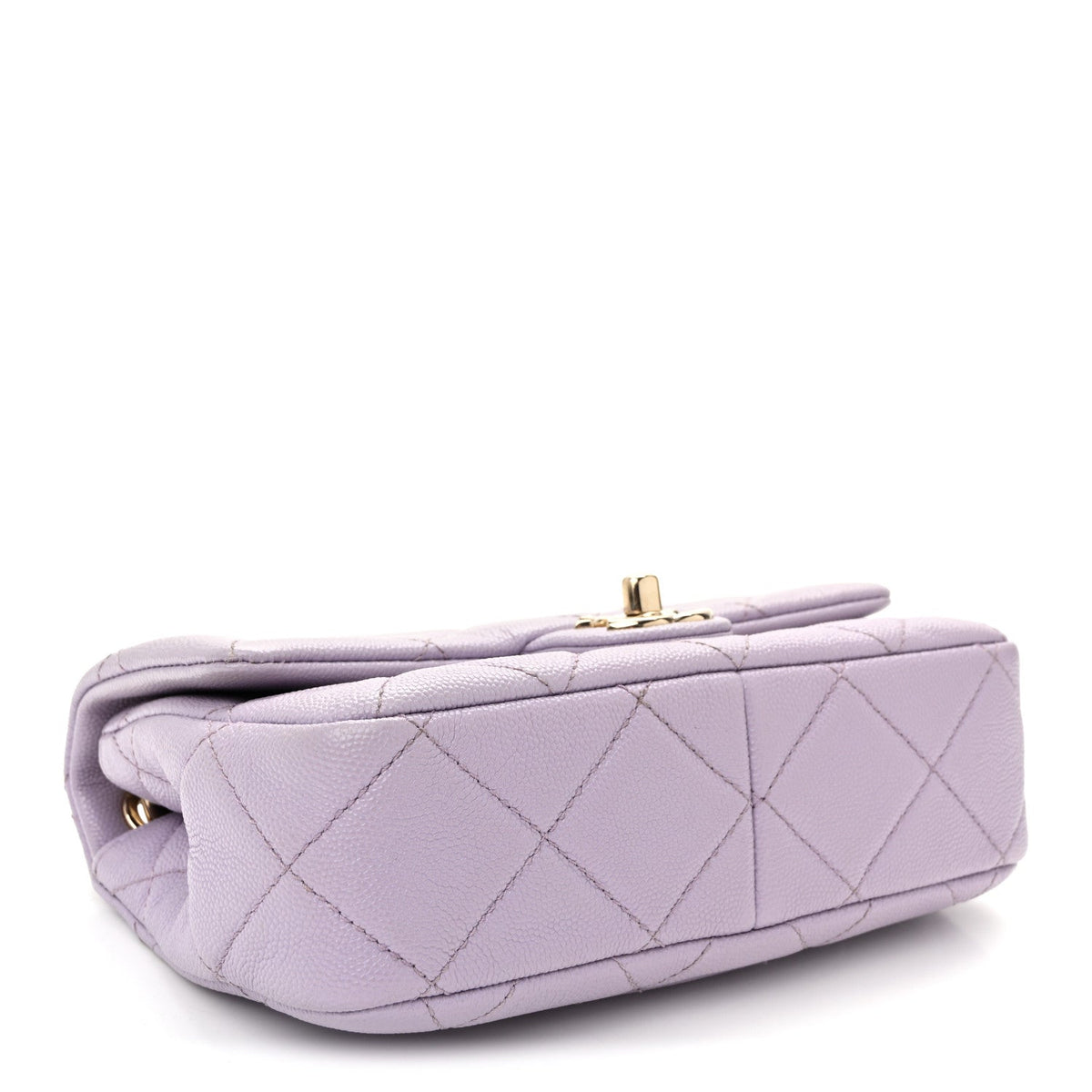 Mini Quilted Caviar Flap Shoulder Bag - Purple