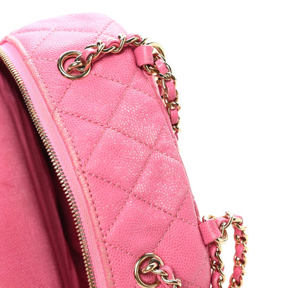 Small Quilted Caviar Backpack - Pink