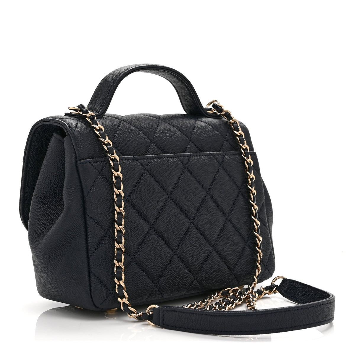 Mini Quilted Caviar Flap Shoulder Bag - Blue