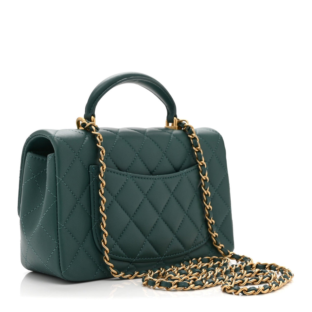 Mini Quilted Lambskin Flap Shoulder Bag - Tan