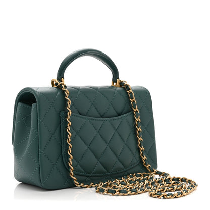 Mini Quilted Lambskin Flap Shoulder Bag - Tan