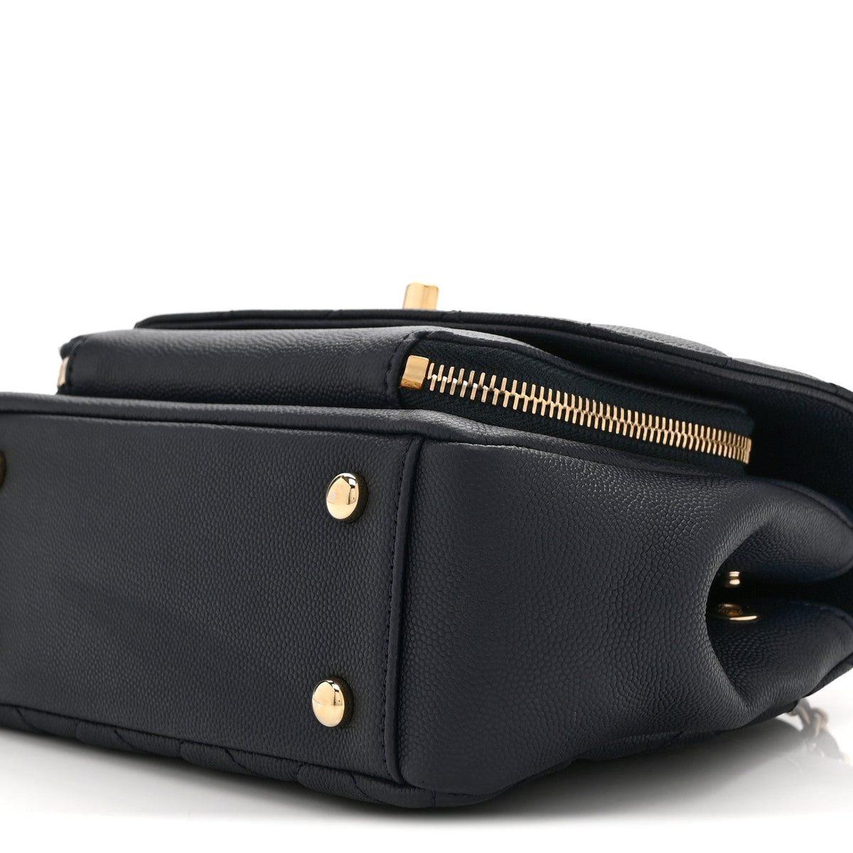 Mini Quilted Caviar Flap Shoulder Bag - Blue