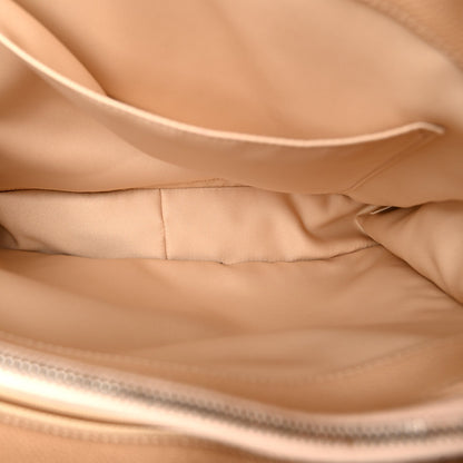 Quilted Caviar Tote Bag - Beige