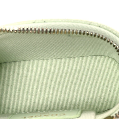 Small Quilted Caviar Handbag - Light Green