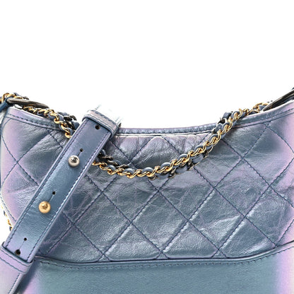 Small Quilted Calfskin Hobo Bag - Blue