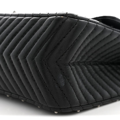 Quilted Sheepskin Flap Shoulder Bag - Black