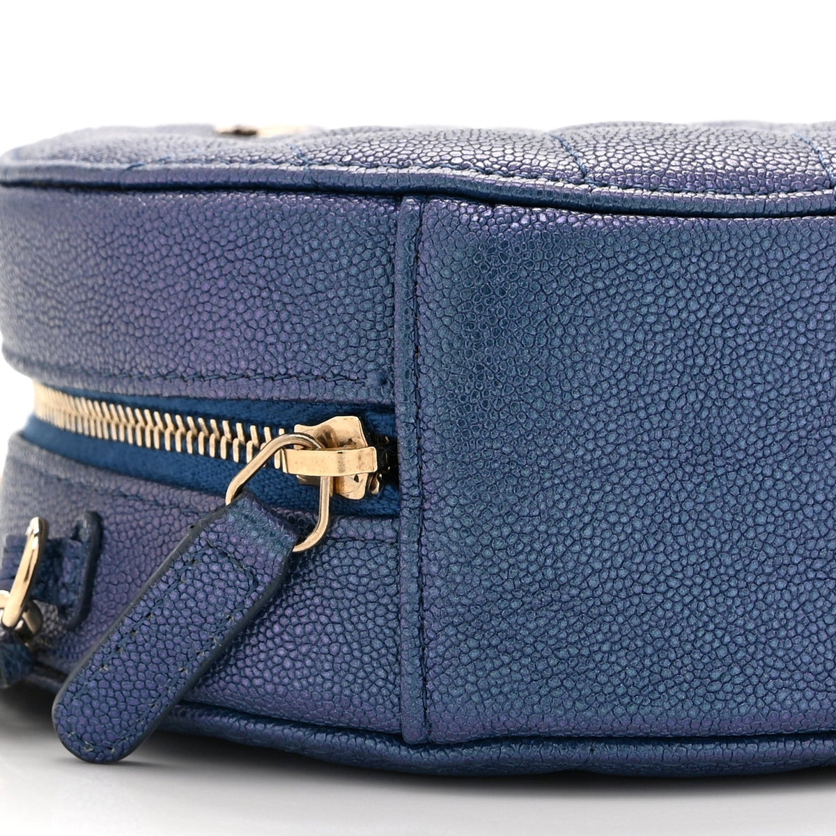 Quilted Caviar Clutch Bag - Blue