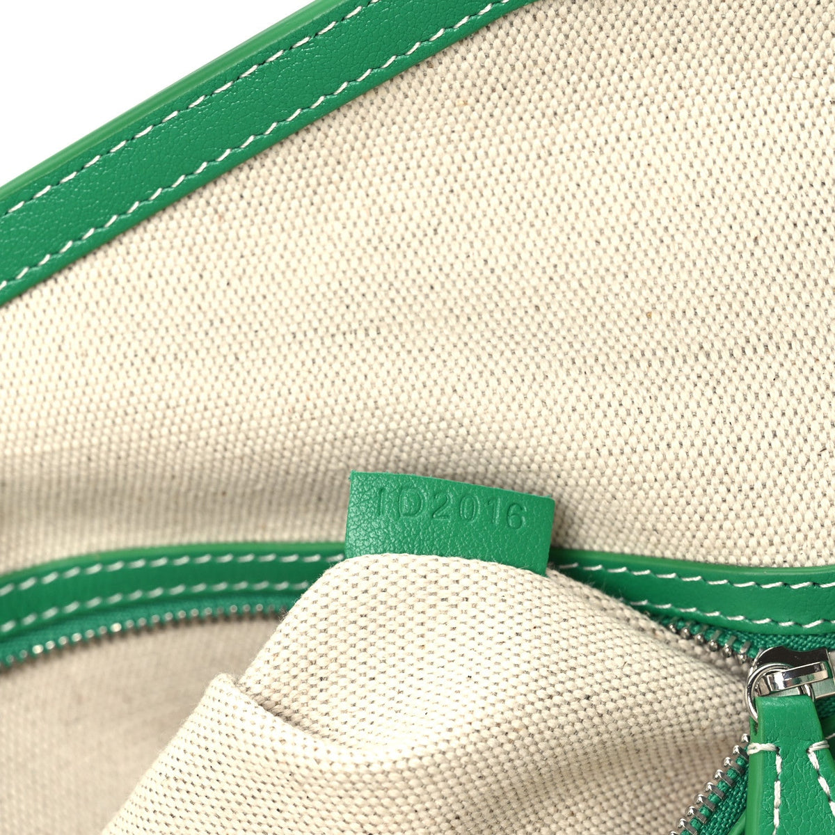 Calfskin Canvas Tote Bag - Green