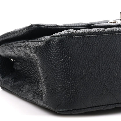 Mini Quilted Caviar Flap Shoulder Bag - Tan