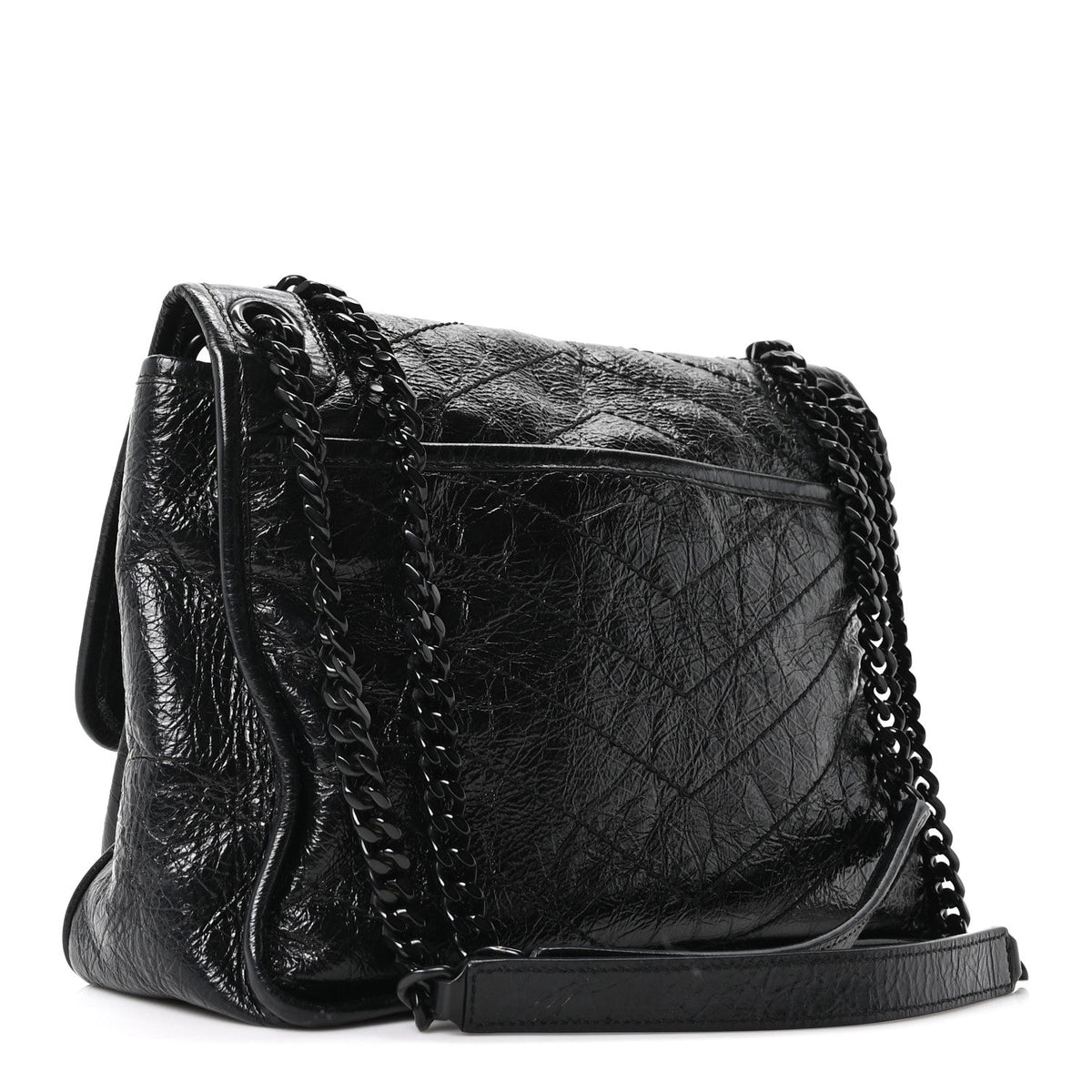 Medium Calfskin Satchel Bag - Black