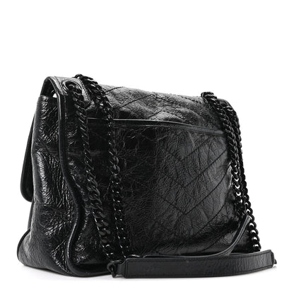 Medium Calfskin Satchel Bag - Black
