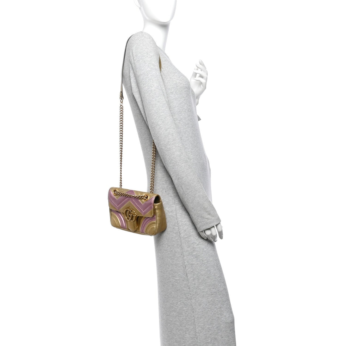Mini Calfskin Shoulder Bag - Gold