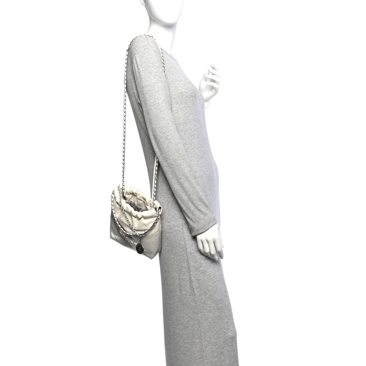 Mini Quilted Calfskin Handbag - White