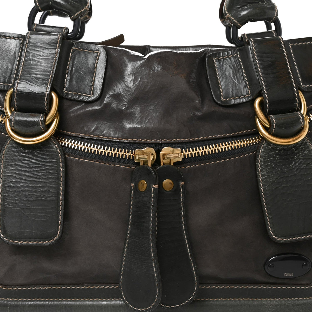 Large Calfskin Tote Bag - Grey