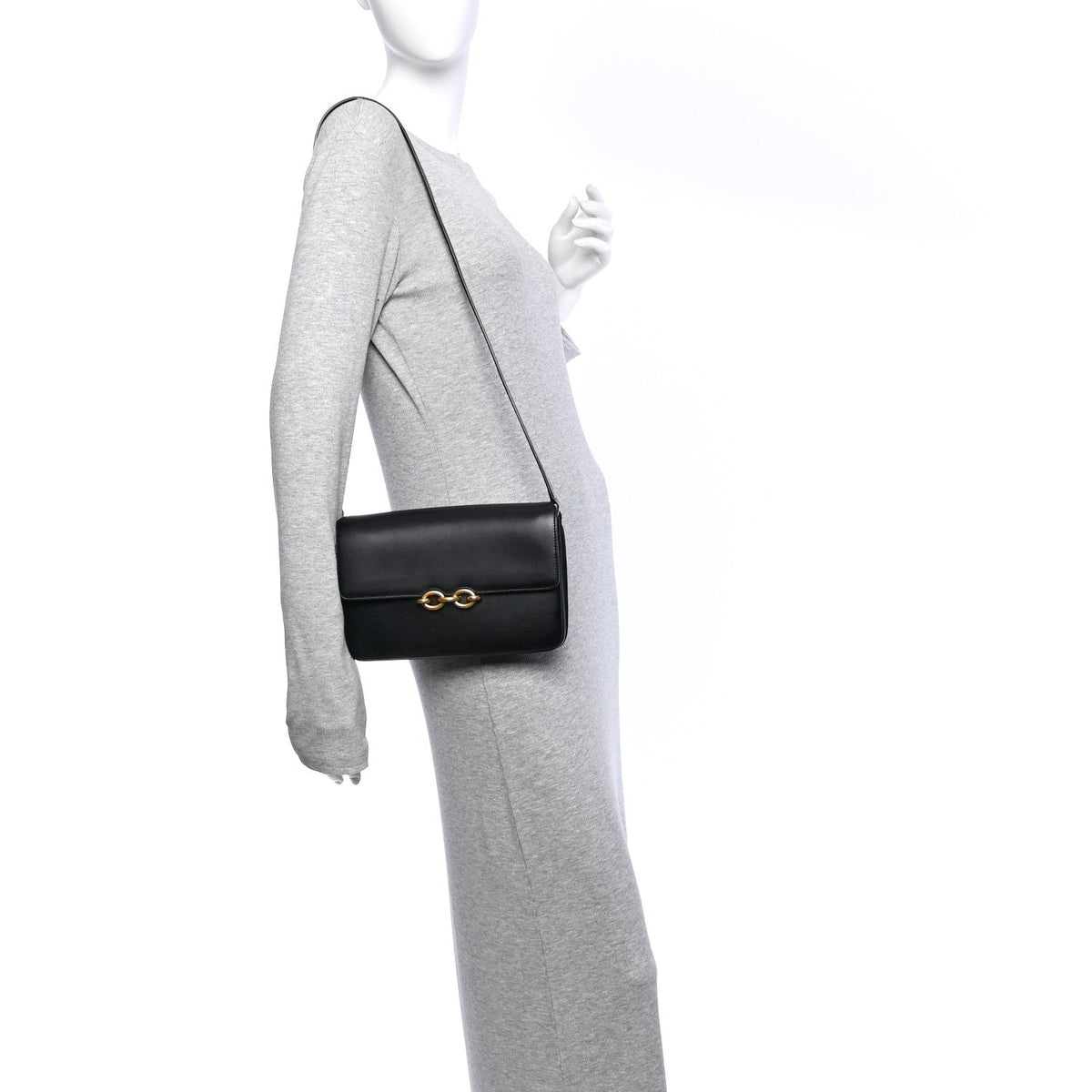 Calfskin Satchel Bag - Black