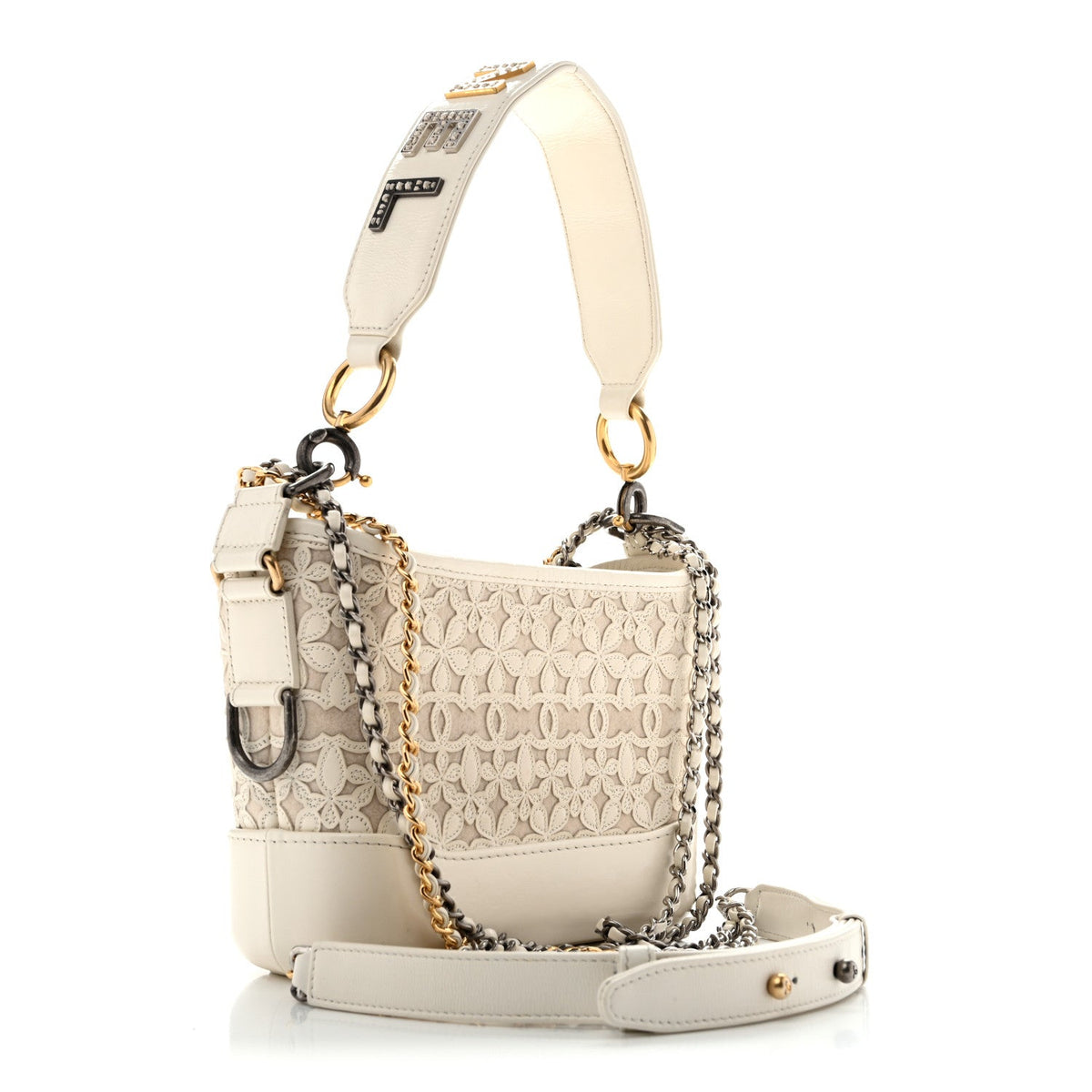 Small Calfskin Hobo Bag - White