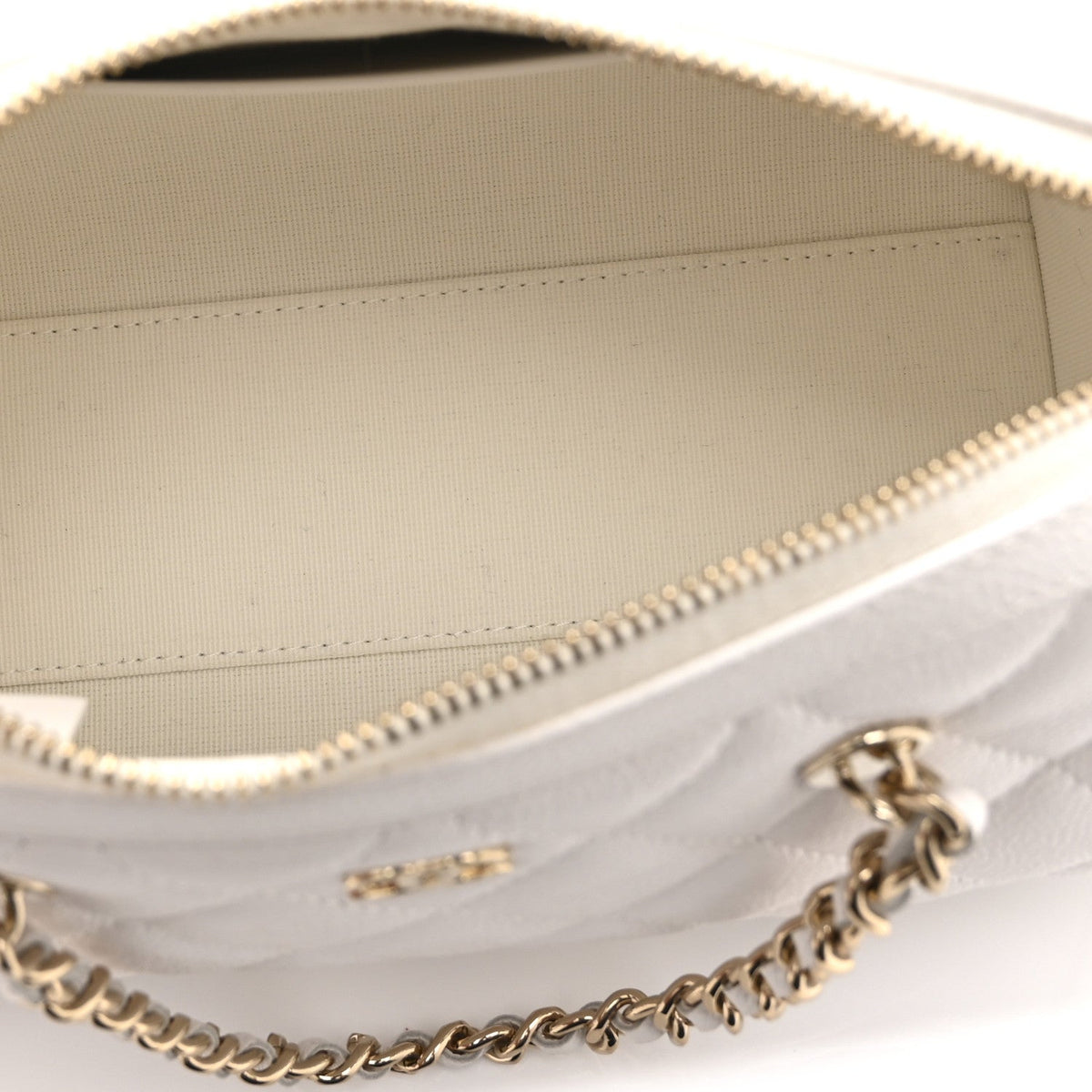 Quilted Caviar Clutch Bag - White