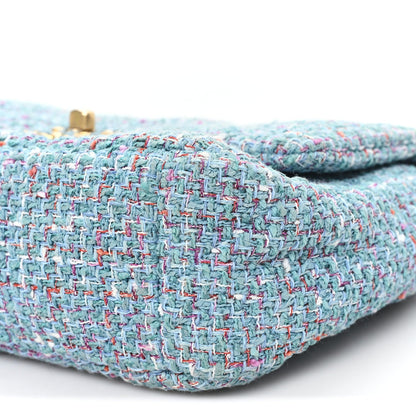 Medium Quilted Flap Shoulder Bag - Blue