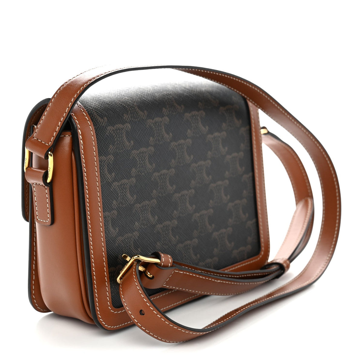 Calfskin Canvas Handbag - Tan
